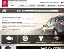 Tablet Screenshot of premiernissanoffremontparts.com